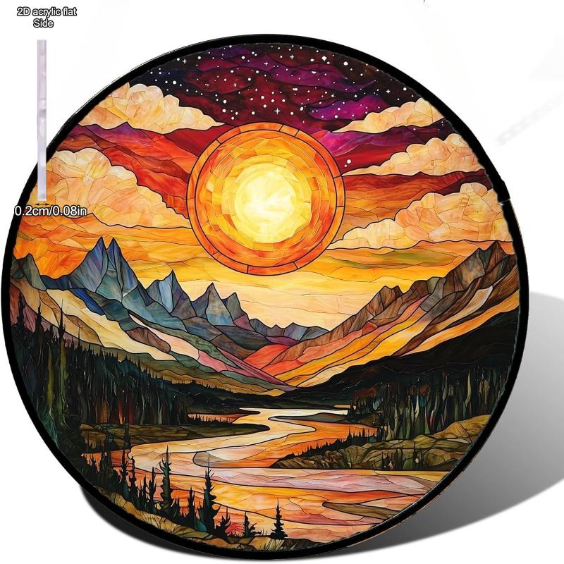 Moon and Star Window Wall Hanging Stained Sun Catchers Indoor Window Home Garden Gift for Her Art Celestial Glow Acrylic Decor, Perfect for Home