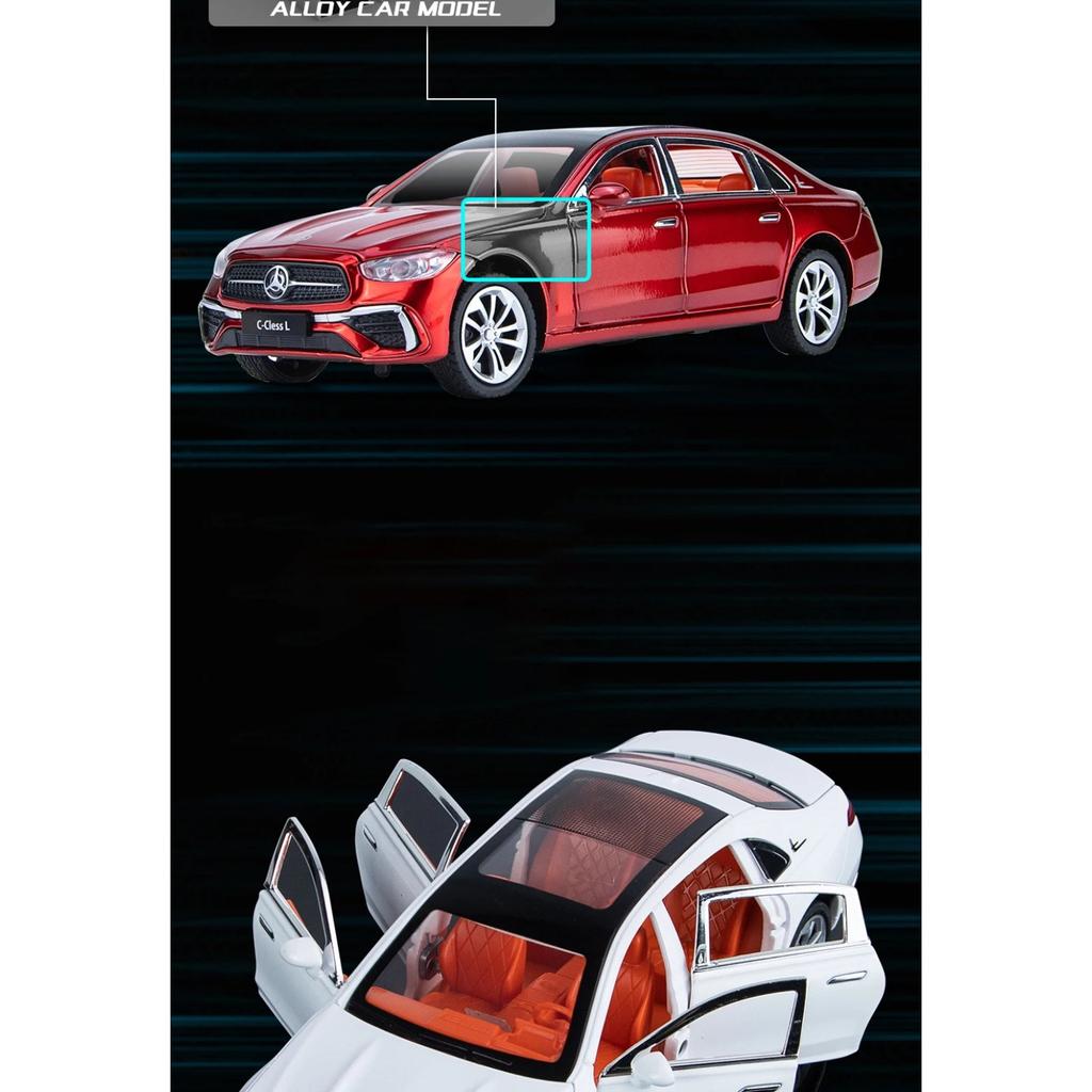 1/24 BENZ C260 Classe C Lega Auto Diecasts & Veicoli Giocattolo Modello Auto Suono e Luce Tirare Indietro Auto Giocattoli Regali