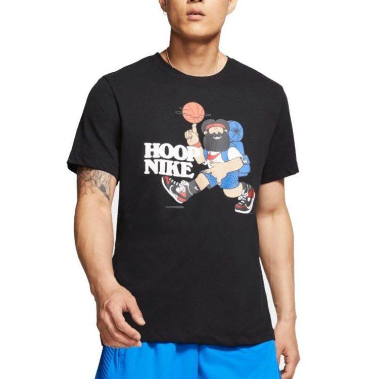 Nike T Shirts Men's Black Crew Neck Moderate Straight Fit CV4870-010