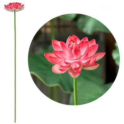 Artistic Landscape Artificial Flower Long Stem DIY Decoration Decorative Fake Flower with Rod Props Simulated Lotus Flower