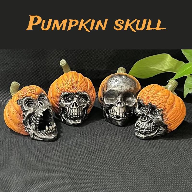 Exquisite Resin Craft Evil Pumpkin Skull Halloween Decoration