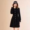 IEF 2025 Winter Hepburn Style Long-Sleeve Dress