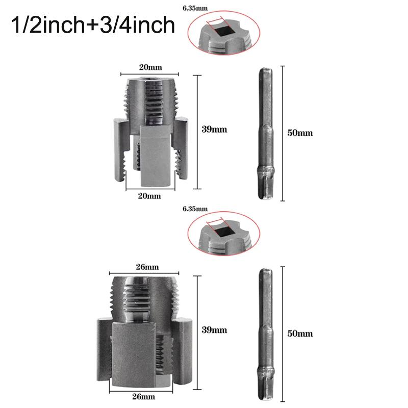 1/2palcový 3/4palcový závitník na PPR/PVC vodovodní potrubí Závitník Vnitřní závit Vnější závit Integrovaný otvírák na závity vodovodního potrubí