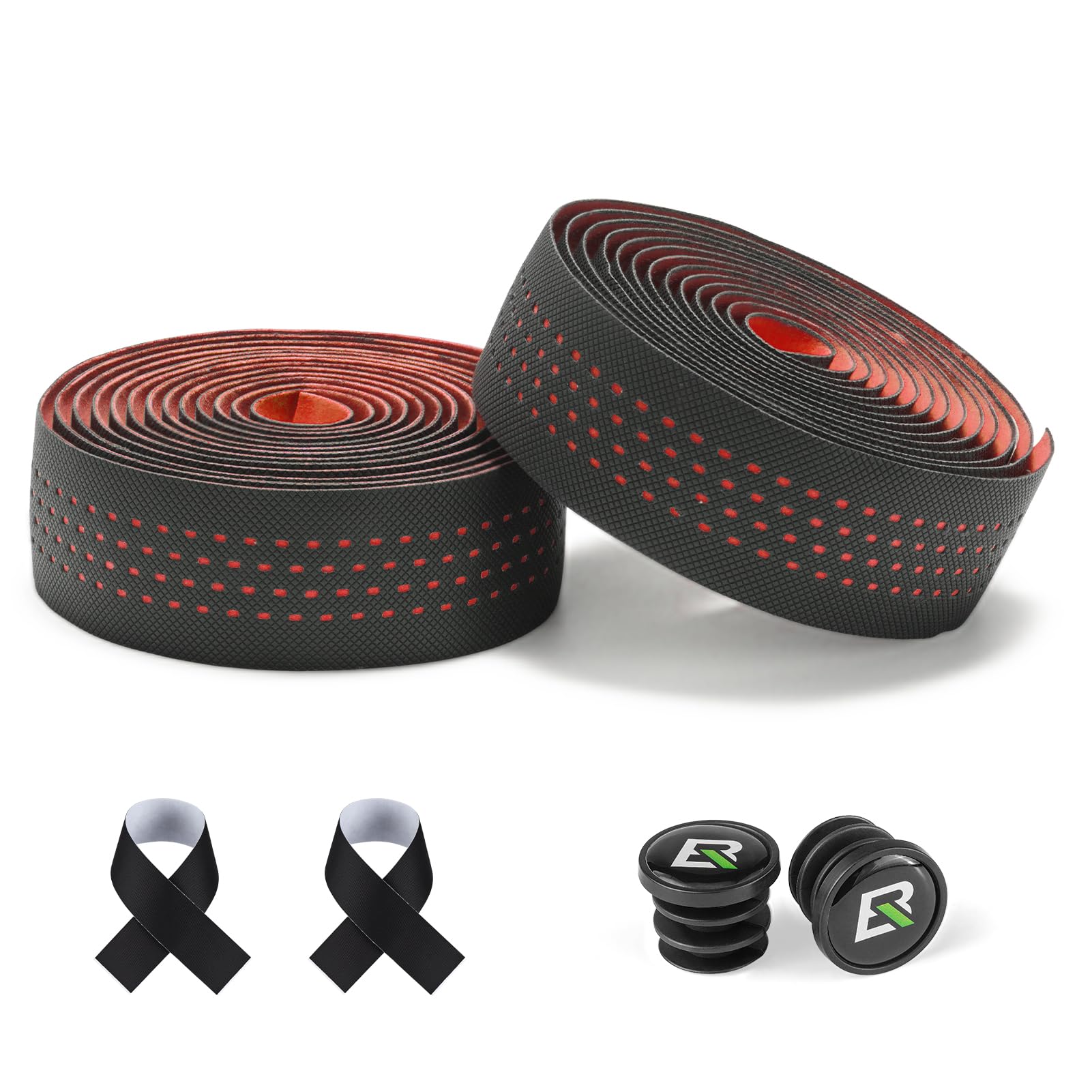 

ROCKBROS Road Bike Bar EVA Bicycle Grip Shock Set of with End Available in and Blue Tape, + PU, Tape, Absorbing, Cushioned, Anti-Slip, 2, Breathable,