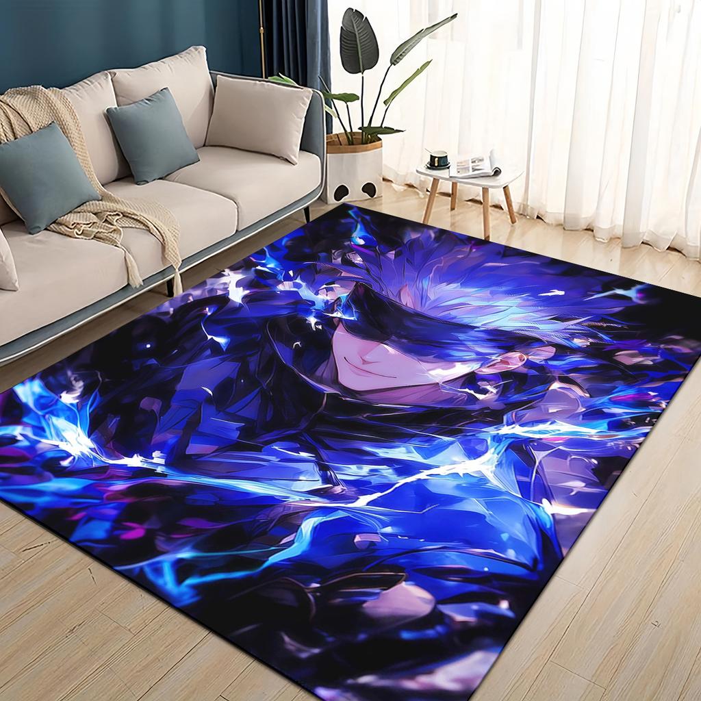 3D Cartoon Jujutsu Kaisen Anime Itadori Yuj Teppich für Wohnzimmer Schlafzimmer Zuhause Sofa Dekoration, Kinder Spiel Rutschfeste Bodenmatte