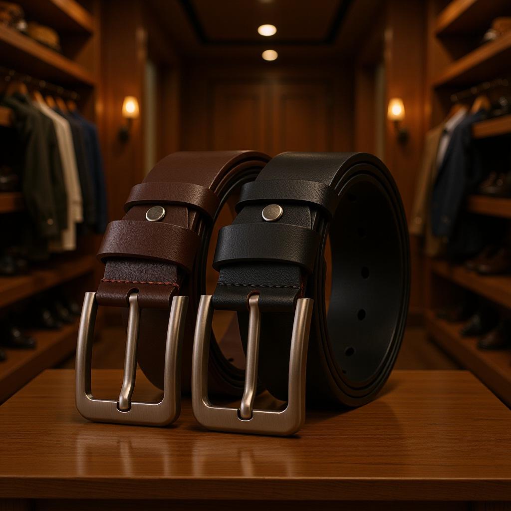 Men's Vintage Cowhide Decorative Business Belt - Versatile and Stylish for Fashionable Denim Pants