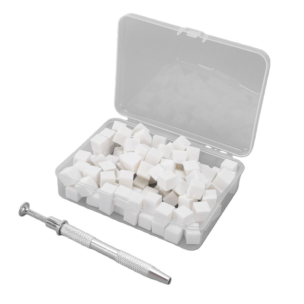 100pcs Nail Art Sponges with Gripper Pen Storage Box DIY Nail Art Sponge Tools Set