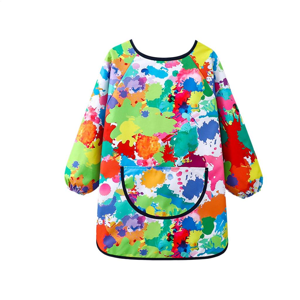 Kids Painting Apron Adjustable Drawing Clothes Kindergarten Long Sleeved Cover Dining Bib Waterproof Reverse Dressing Aprons