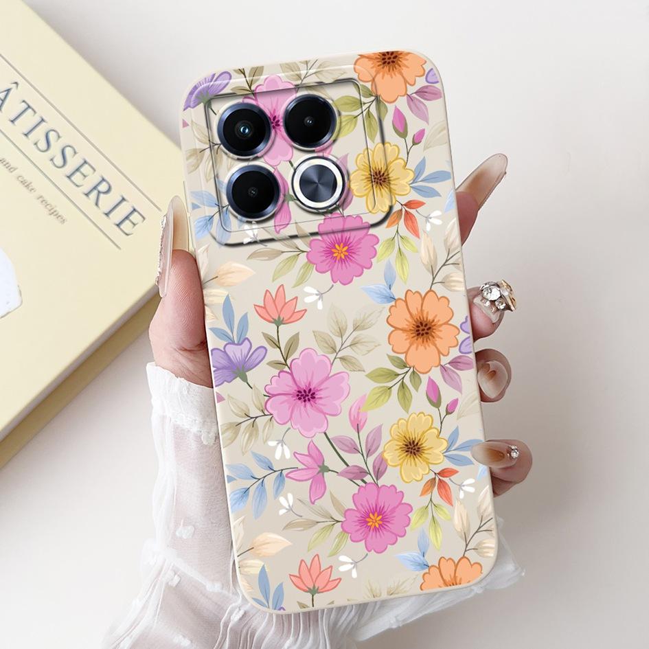 For Infinix Note 40 5G Case Cartoon Rabbit Flower Anti Slip Bumper Soft Silicone Cover For Infinix Note40 X6852 X6851 Phone Case