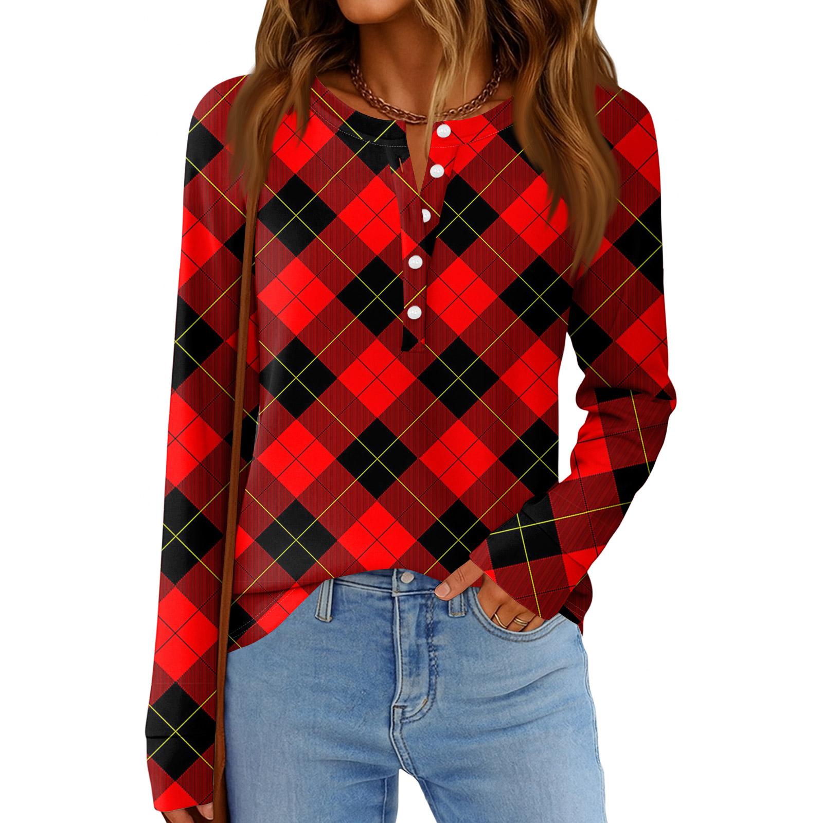 

Женская мода Свободный топ с длинным рукавом и круглым вырезом в повседневном стиле XXXL винный