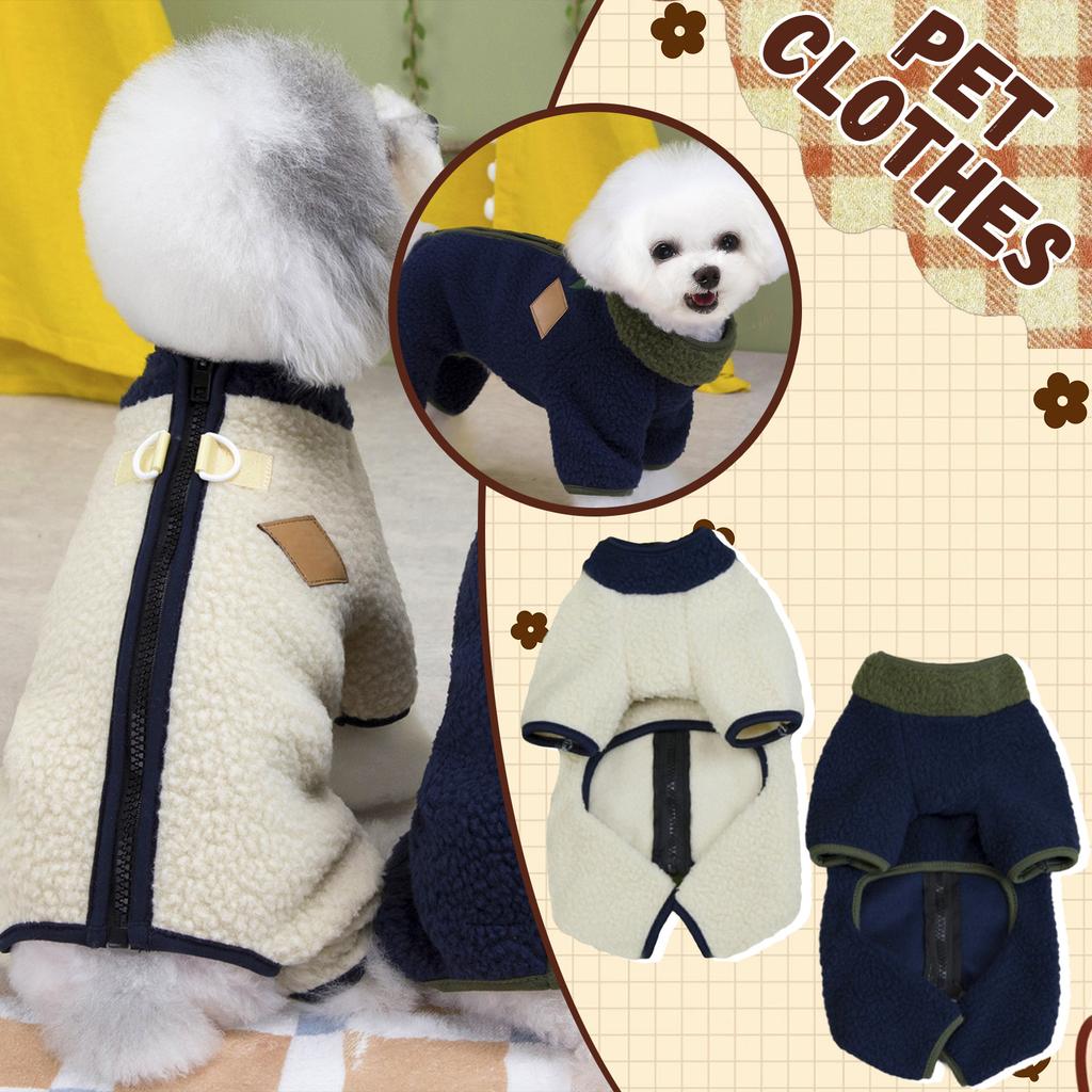 Velvet Dog Pajamas, Plush Onesie, Soft Winter Wear For Small Dogs, Pet Overalls, Puppy Clothing