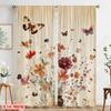 2pcs,2D Plane Printing Curtains Roller Blinds Fluttering Blooms(1) Versatile Polyester (without Rod) Festive Use for Bedroom,
