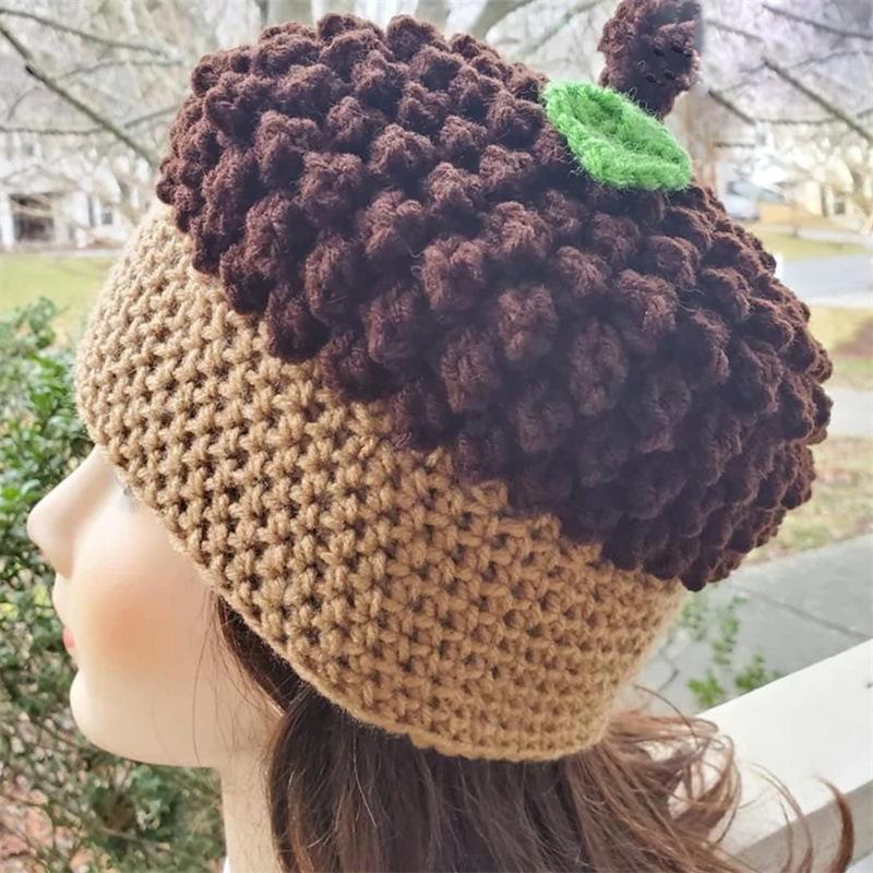 

Новый стиль, связанная крючком вручную цветная медвежья ушка, модная персонализированная шапка-пуловер для взрослых Adult 57-59cm