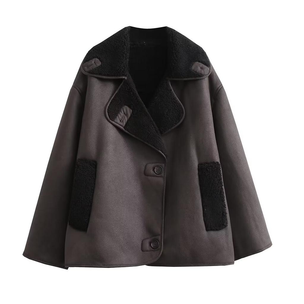 Autumn and Winter Fashion Temperament Women's Clothing One-piece Double-sided Jacket Ladies Warm Coat