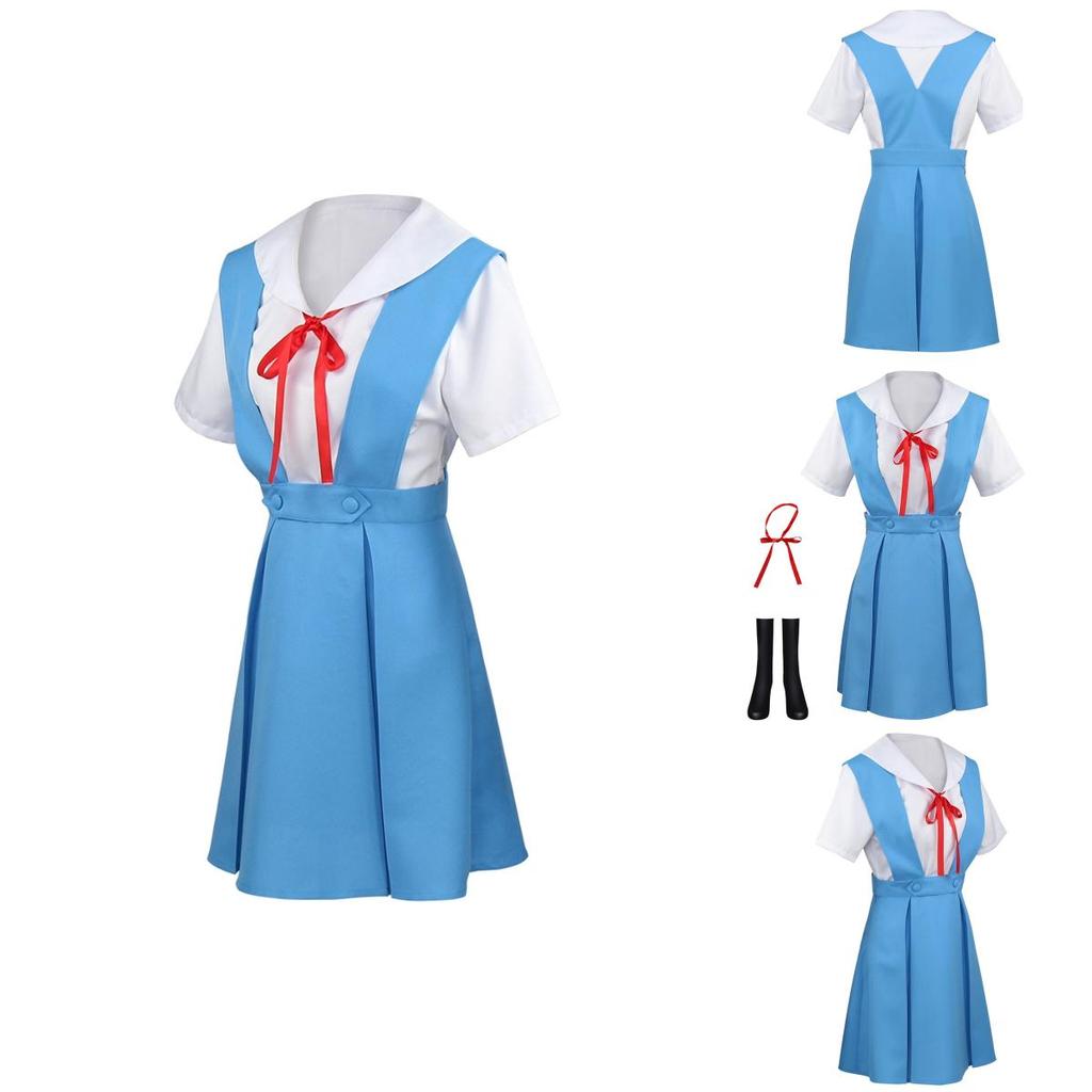 Gk-o Anime Ayanami Rei Asuka Langley Sohryu School Uniform Cosplay Costume Polyester Material Authentic To Character Look