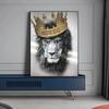 Black White Lion with Dignity Canvas Painting Animal Cool Posters and Prints Wall Picture For Modern Living Room Decor No Frame