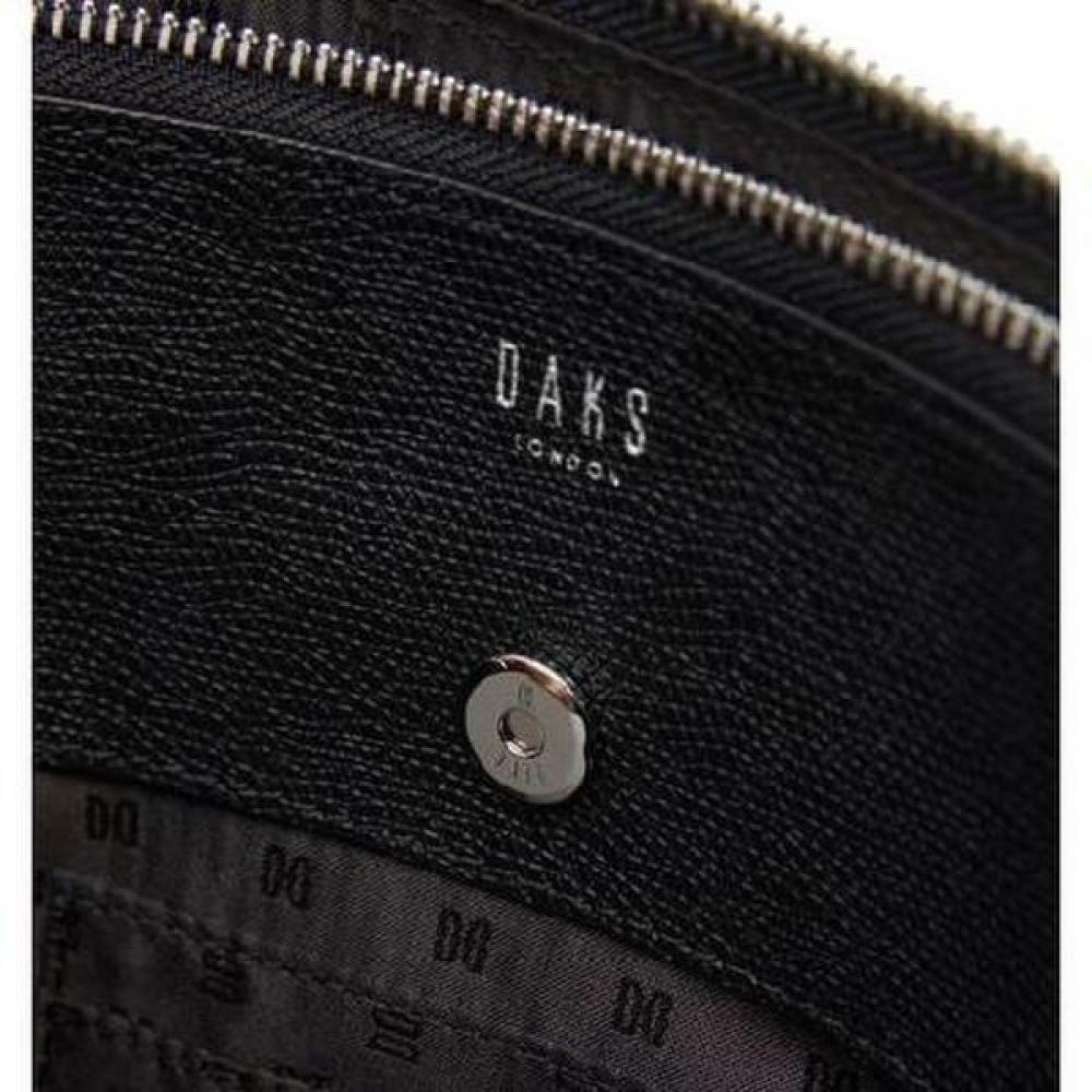 Daks Black Leather Dd Logo Pattern Large Clutch Bag Dbba2f466bk