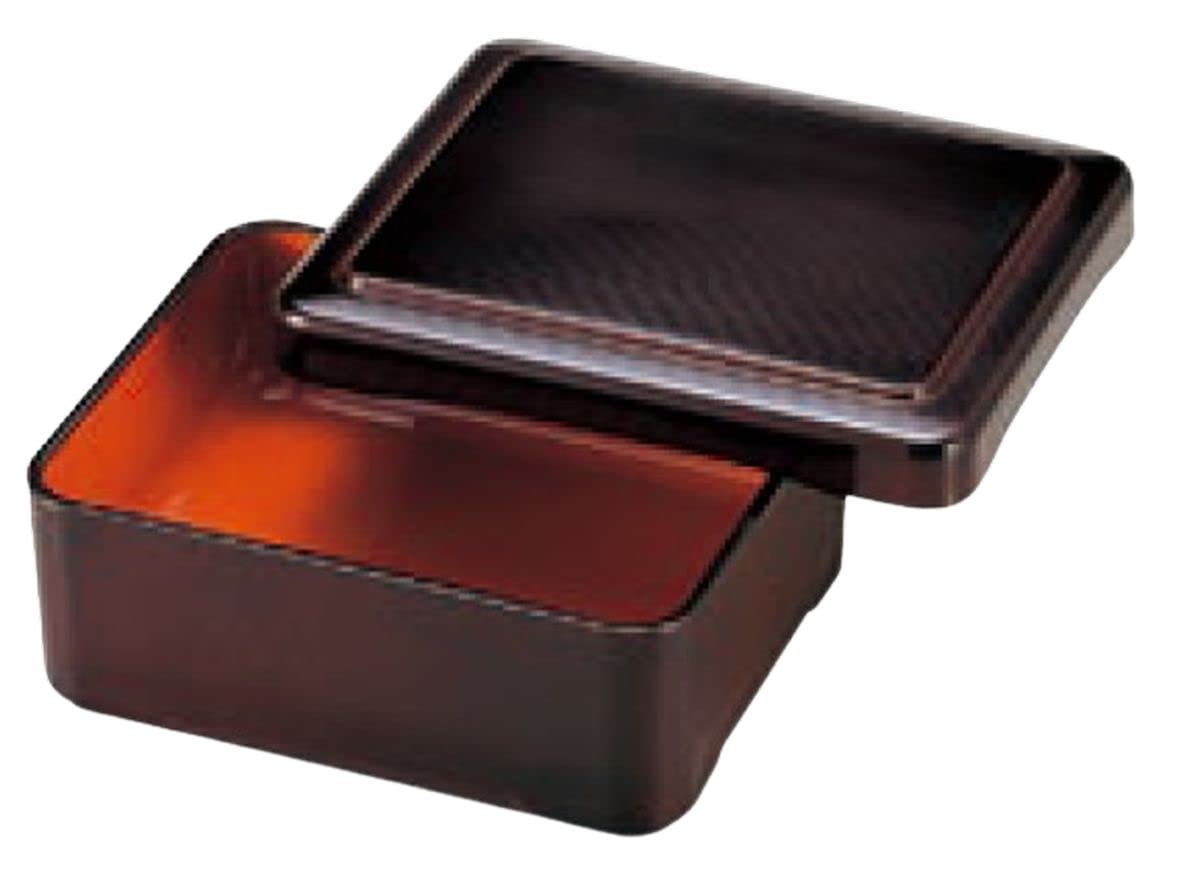 J-kitchens Eel Jubako Tsumekake Sensuji Rice Bowl Jubako Tameuchi Vermilion Paint 15.8cm x 13cm x 6.4cm Made in Japan