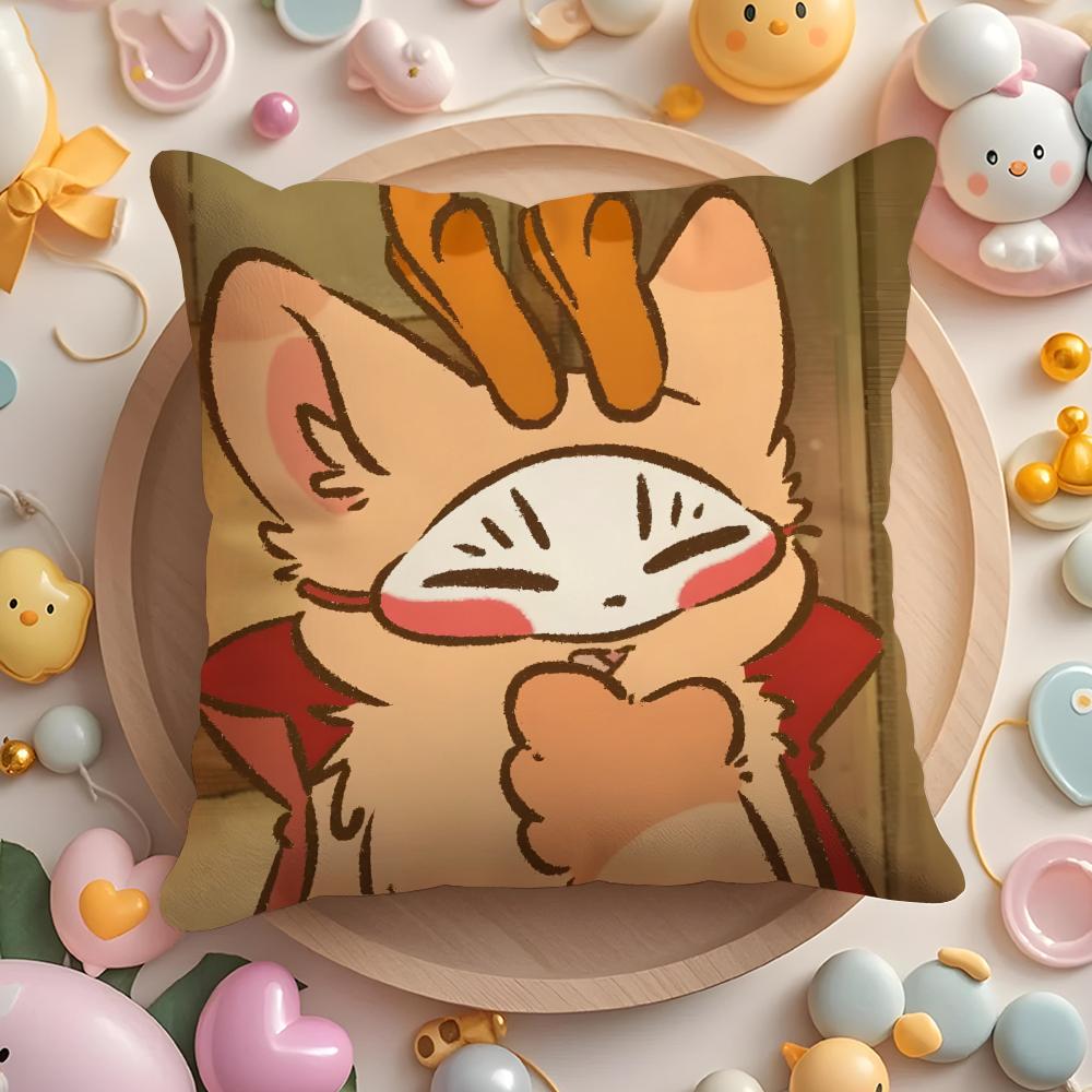 Cute You Shou Yan Cushion Cover Home & Car Multi-Scene Pillow Cover - Reversible, Soft & Durable for Daily Use