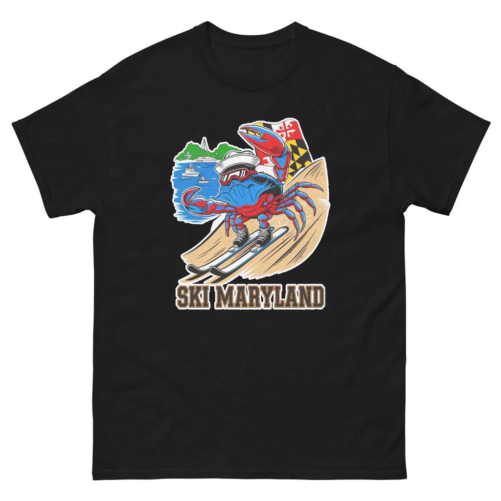 Ski Maryland Blue Crab Skiing Skier Animal T-Shirt