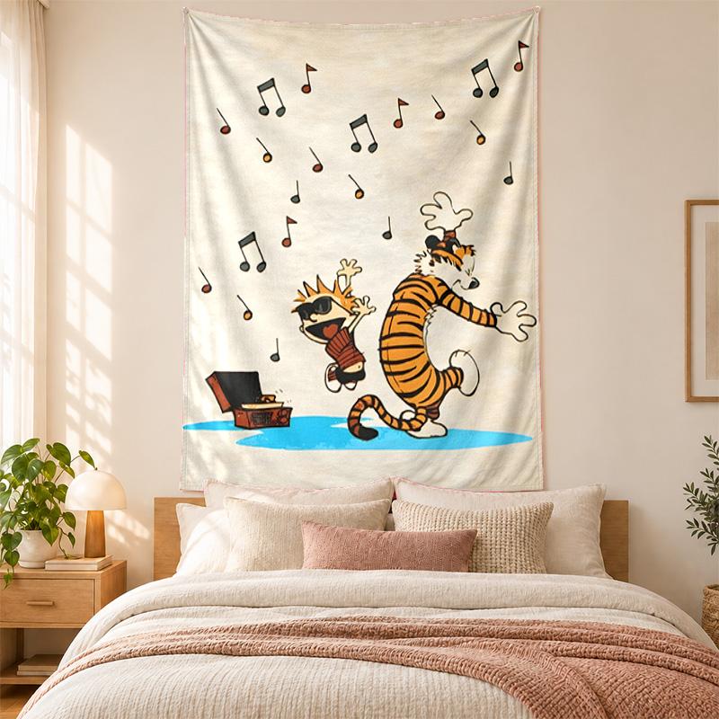 Arazzo Calvin e Hobbes alta qualità per decorare pareti di soggiorno camera da letto dormitorio ideale come arte da parete per camera da letto o regalo di festa