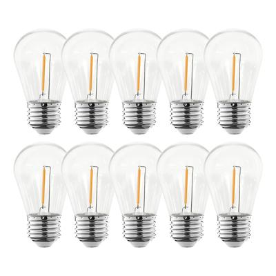 10 kusů S14 LED žárovek s vláknem pro světelné řetězy E26 E27 1W 2W Teplá bílá PC kryt 5V 24V 220V Venkovní dekorace