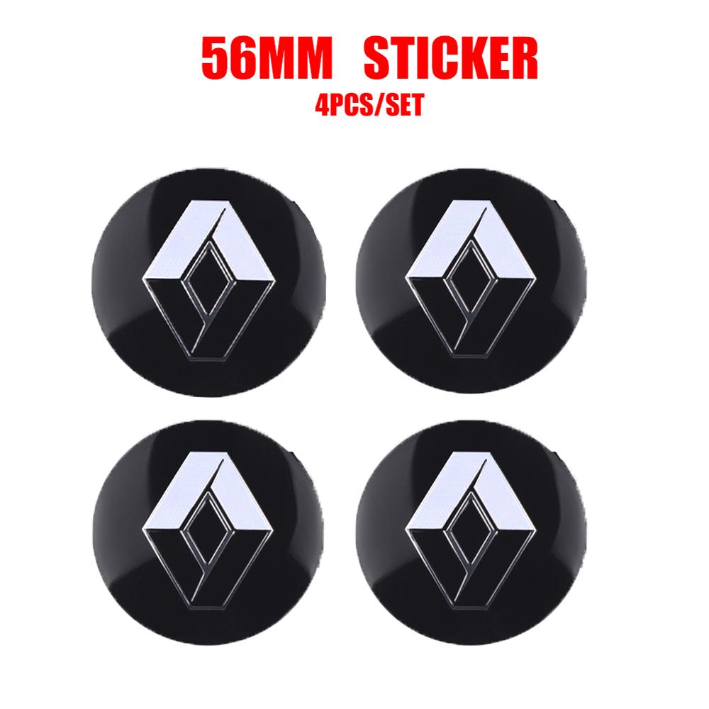 

4pcs 56mm Car emblem Wheel hub Center Cap Badge covers sticker Styling For Renault Megane 2 3 Clio 4 Captur Radio Logan Duster 56mm-4pcs
