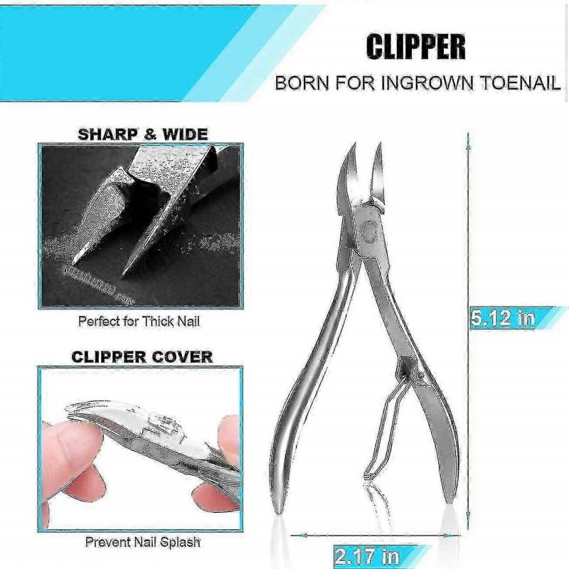 Ingrown Toenail Set 7 Pieces, Professional Nail Clipper Set For Strong/ingrown Toenails, Stainless Steel Manicure Pedicure Set Superb