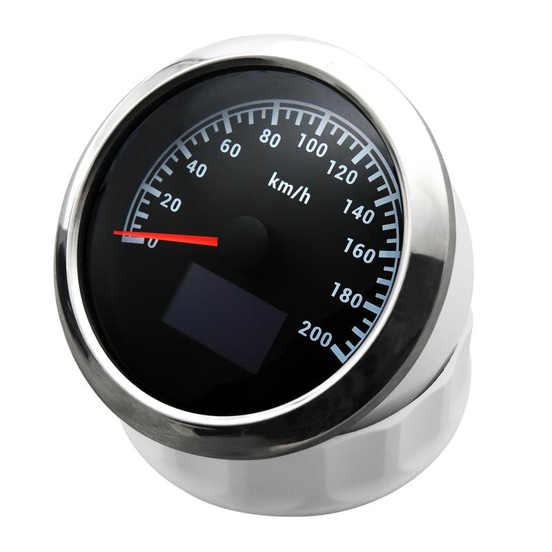 7 Color LED Auto Car 85mm GPS Speedometer Gauge with GPS Antenna 30KMH,60KMH,120KMH,200KMH Marine Boat Yacht COG TRIP Odometer