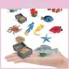 Conjunto de Modelos de Animais Marinhos Pvc Peixes de Recife de Coral Estrela-do-Mar Polvo Decoração Marinha Para Entusiastas de Aquário
