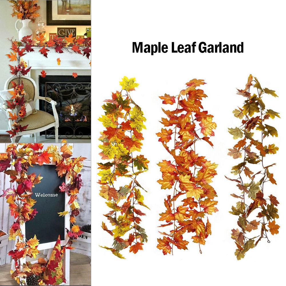Buy 175cm Artificial Autumn Fall Maple Leaves Hanging Plant Home Party