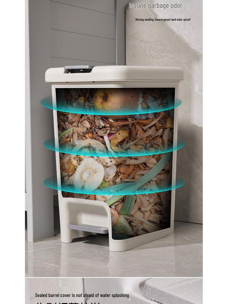 2025 Trash Can with Lid & Foot Pedal for Kitchen, Bathroom, Bedroom, Living Room, Office