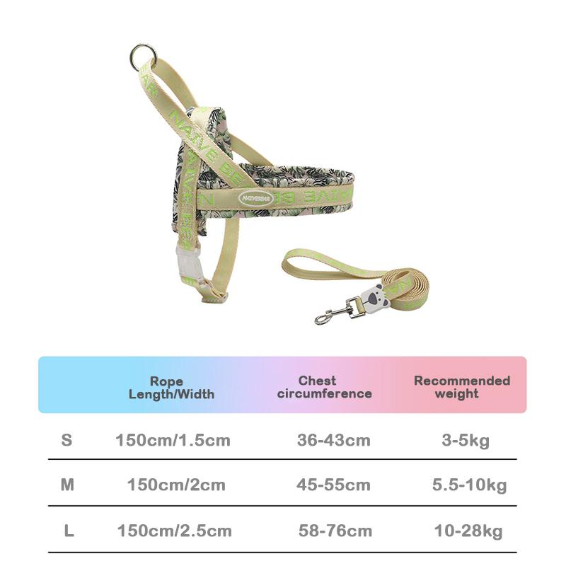 Saddle Design No Pull Dog Harness - Lightweight  Adjustable Leash for Small Medium Dogs Bichon Frise Corgi Walking