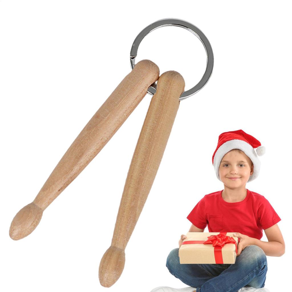 Mini Drum Sticks Keychain Wood Drumsticks Percussion Key Ring Decoration Keyrings Drum and Percussion Accessories