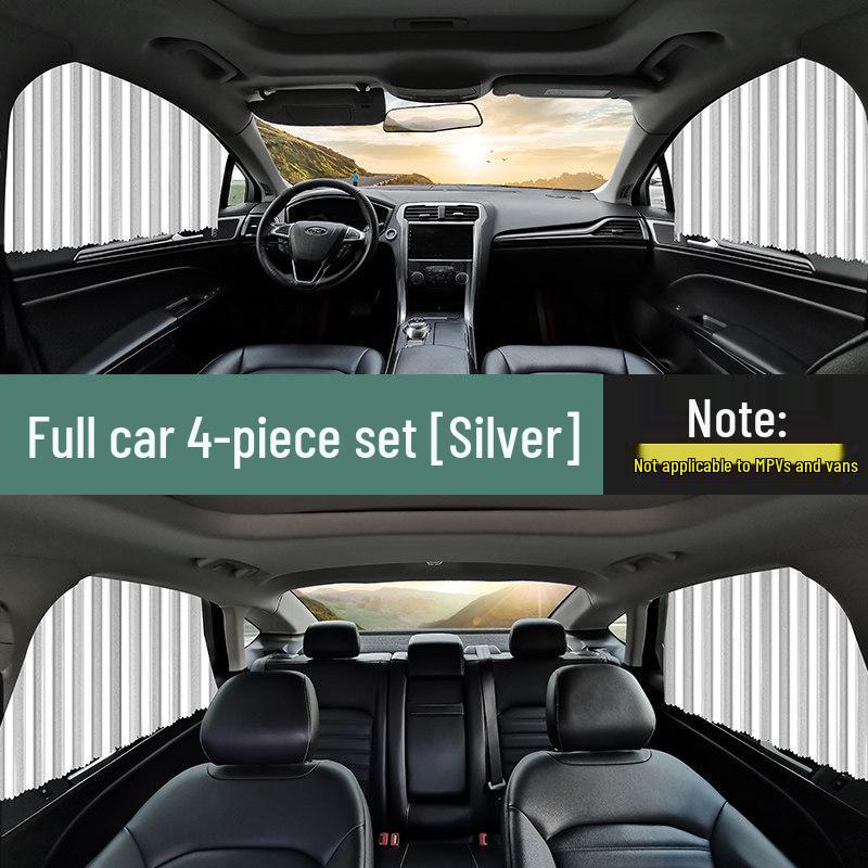 Magnetic Sunshade Privacy Curtains for Small Cars - Sliding Rail Type
