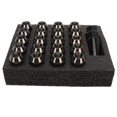 22 pièces Écrous de roue coniques avec clé à douille Écrou de blocage universel forgé en acier allié Remplacement pour TOYOTA Titane M12x1.5