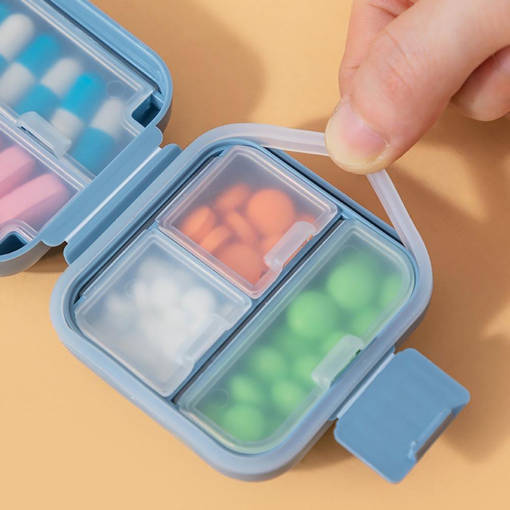 5/8 Grids Medicine Box Double Sealing Medicine Container Case Portable Split Storage Box  Home