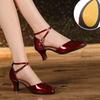 Fashion Women Shoes Fashion Comfortable Latin Dance Shoes Pumps for Women Glitter Leather Closed Toe Soft Sole Shoes Tango Ballroom Shoe
