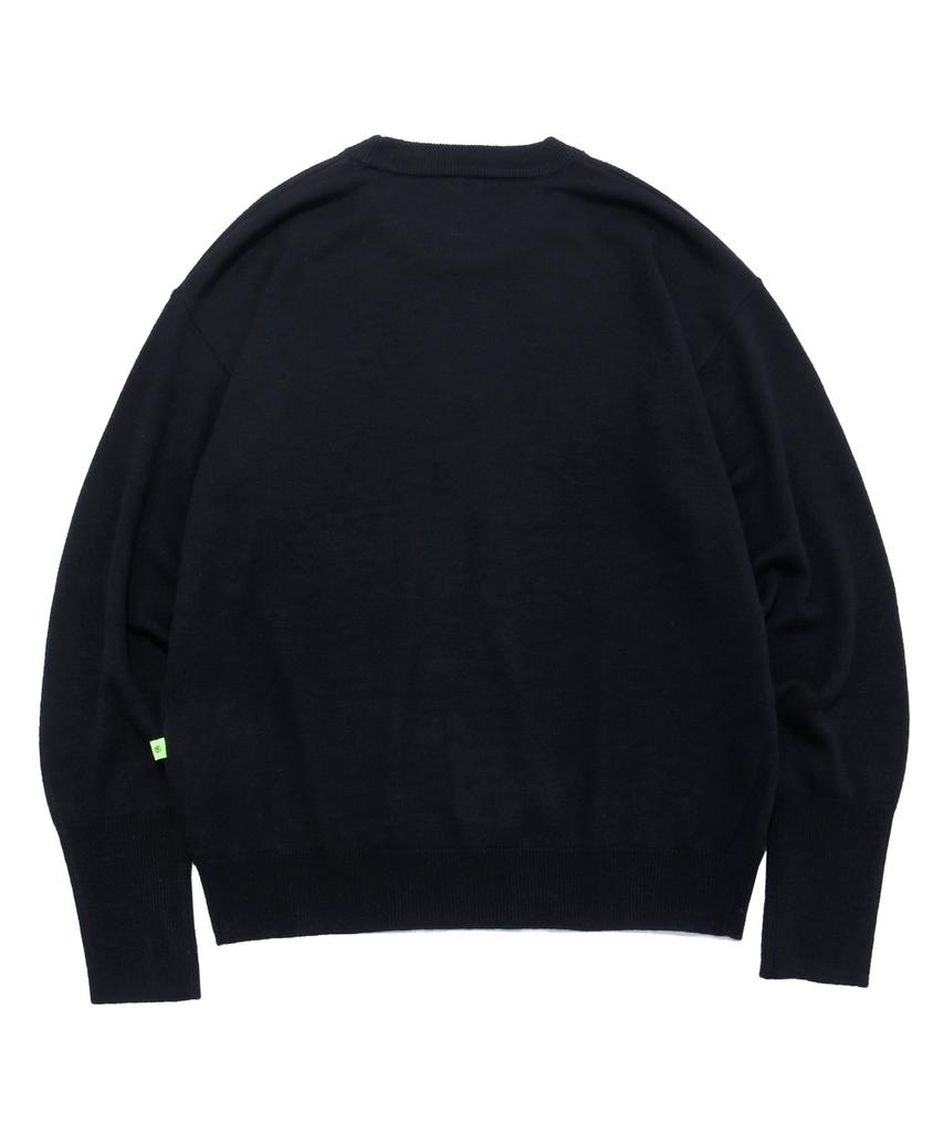 VERSE ONE Merino Wool Basic Knit Sweater Black