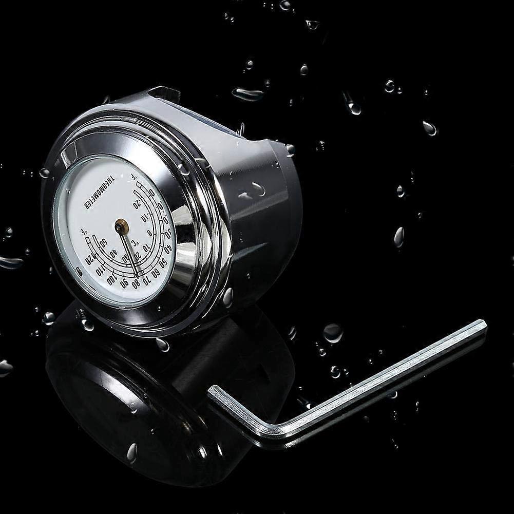 Motorcycle Handlebar Thermometer, 7/8 inch 1" Motorcycle Handlebar Mount Thermometer Waterproof Temp Dial