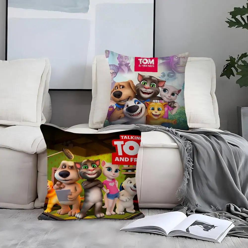 Talking Tom And Friends Cushion Cover Pillow Cover Decor Pillowcase Printed Cushion Case For Couch