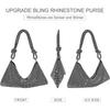 Sac à Main Strass Sac de Soirée Scintillant Argent Diamant Pochette Sacs à Main pour Femmes, Sac à Main Strass Bal de Promo Sac Hobo
