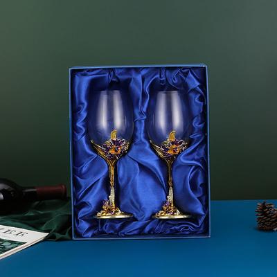 Creative Enamel Iris Glass Cup Unique Mug Champagne Flutes Crystalline Party Gift Toasting Glass Goblet Crystal Anniversary