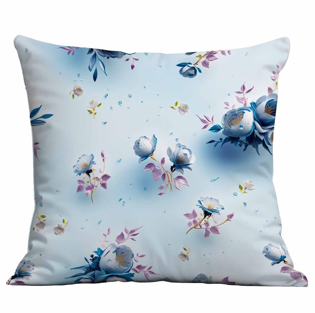 Spring and Summer 3D Floral Print Pillowcase Home Sofa Cushion Pillowcase