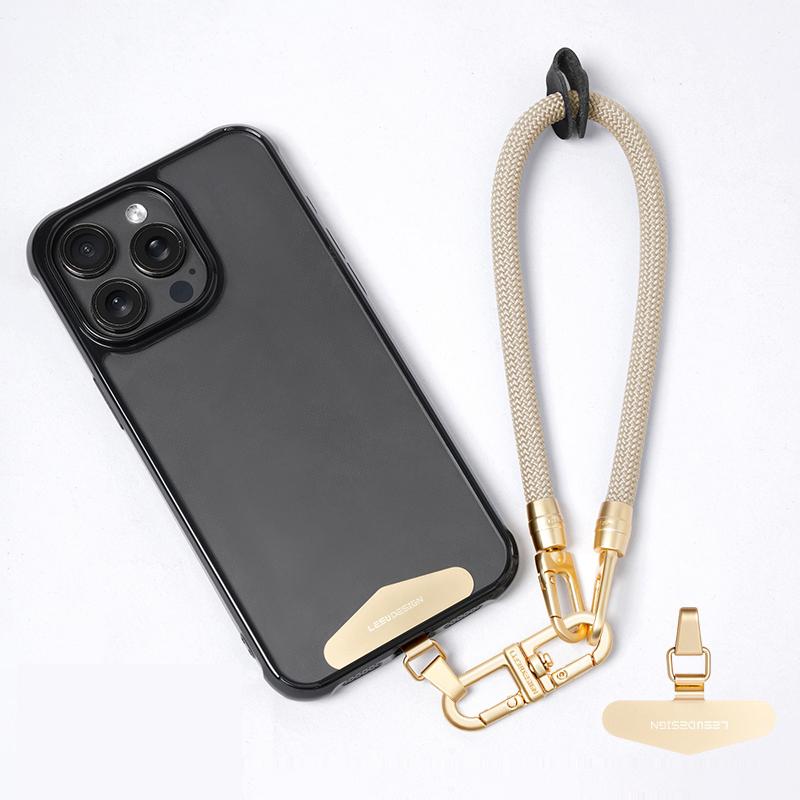 LEEU DESIGN 30cm Smartphone Strap Cell Phone Polyester Lanyard with Metal Tether Tab