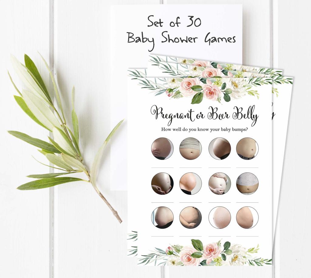 Inkdotpot Pregnant Or Beer Belly Game Baby Shower Game Cards Party Supplies Activity Cards Baby Shower Gender Neutral Games Its A Boy Or