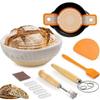 Bread Proofing Basket Set Trimming Knife Round Proofing Basket Egg Beater Dough Scraper Set