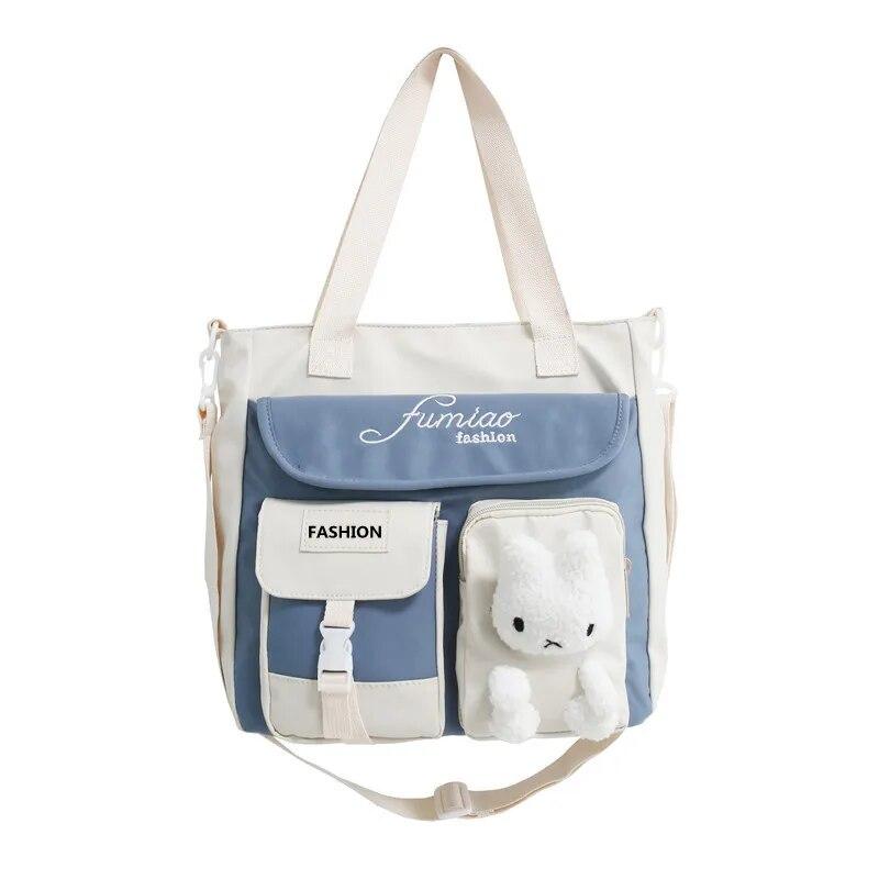 Borse Messaggero da Scuola da Donna per Donna Borsa a Mano Ragazze Adolescenti Cartone Animato Tela Borsa a Spalla Impermeabile Nylon Borse Tote Cartelle