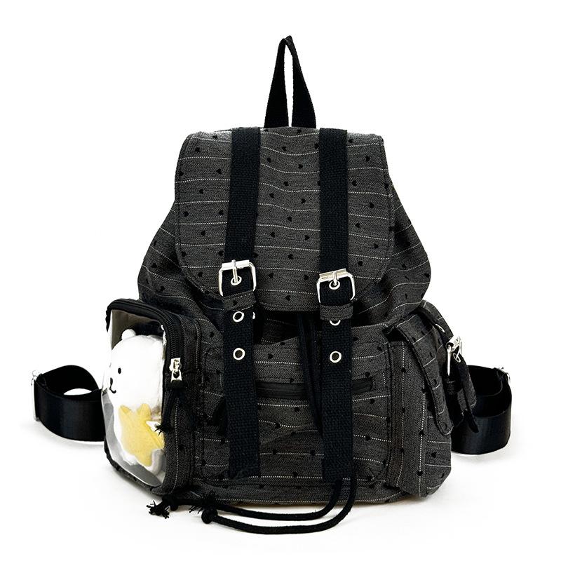 Korean Version of the New Color Matching Polka Dot Backpack Niche Design Student Bag Foreign Versatile Function Wind Travel Backpack