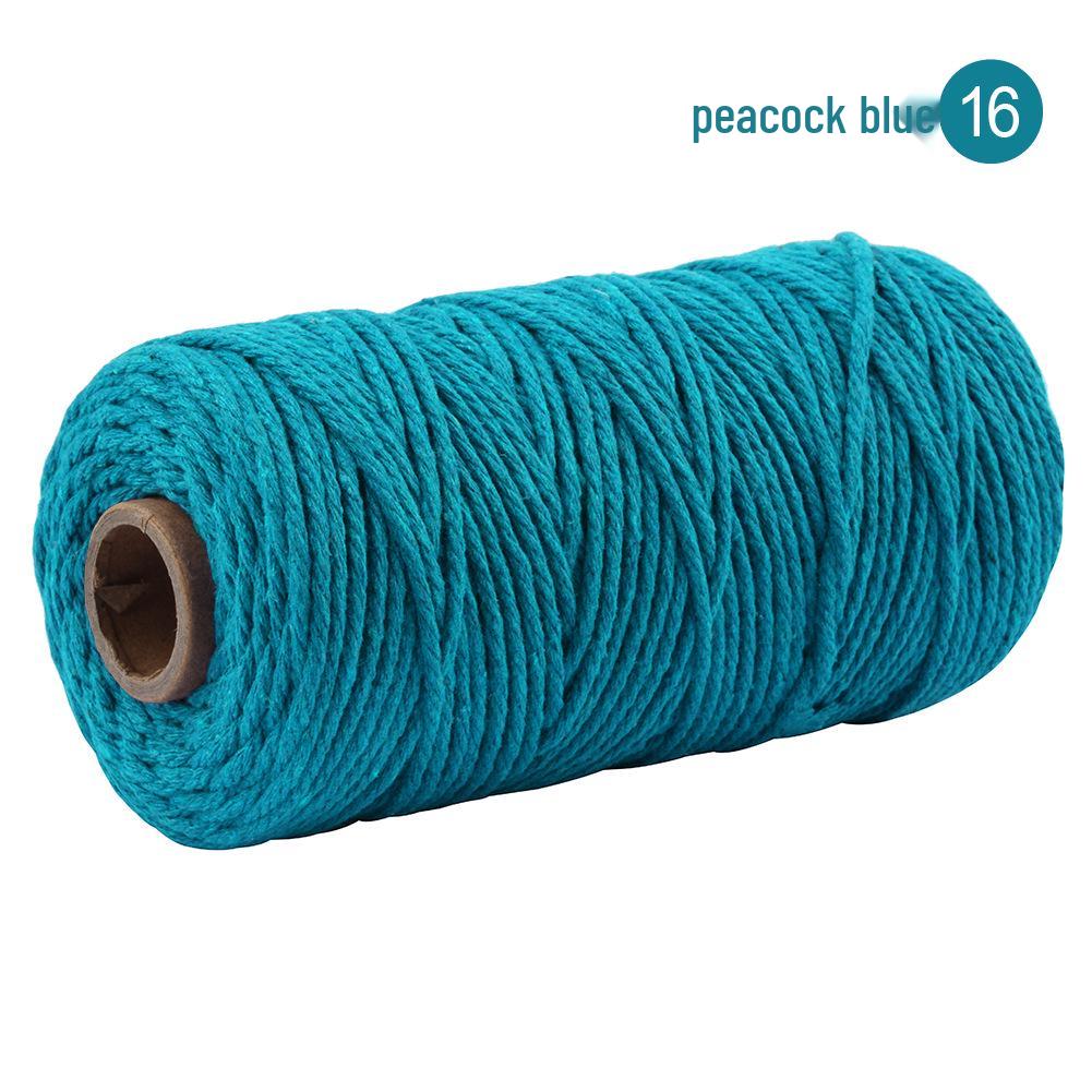 3mm Single-Color Cotton Rope for DIY Weaving - 2mm Thick Tapestry and Binding Thread